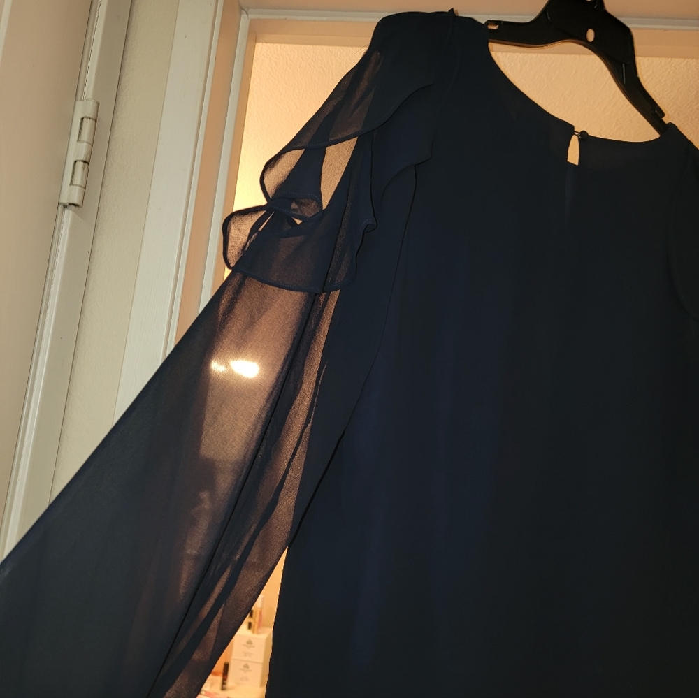 French Blue Chiffon  Blouse